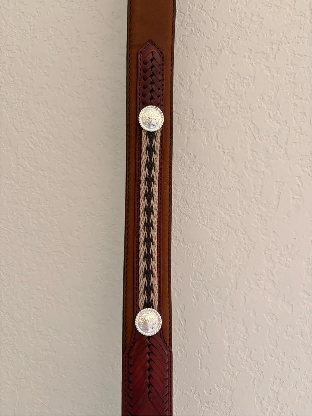 Abrand Brown Braided Leather belt - NO BUCKLE